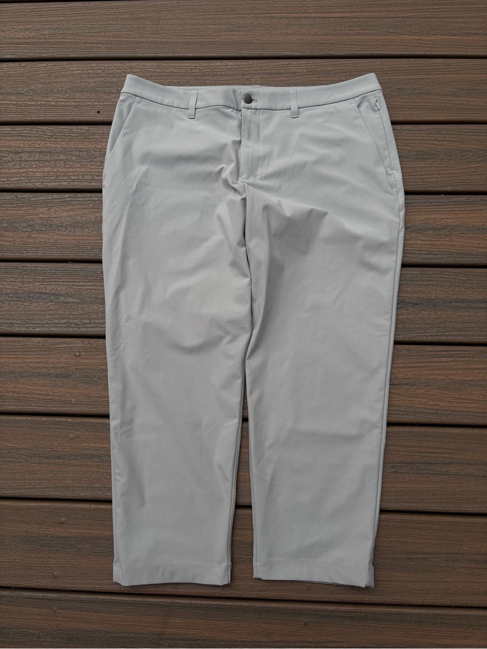 Lululemon Commission Flat Front Stretch Chino Golf Pants Gray Mens 38x27 Short